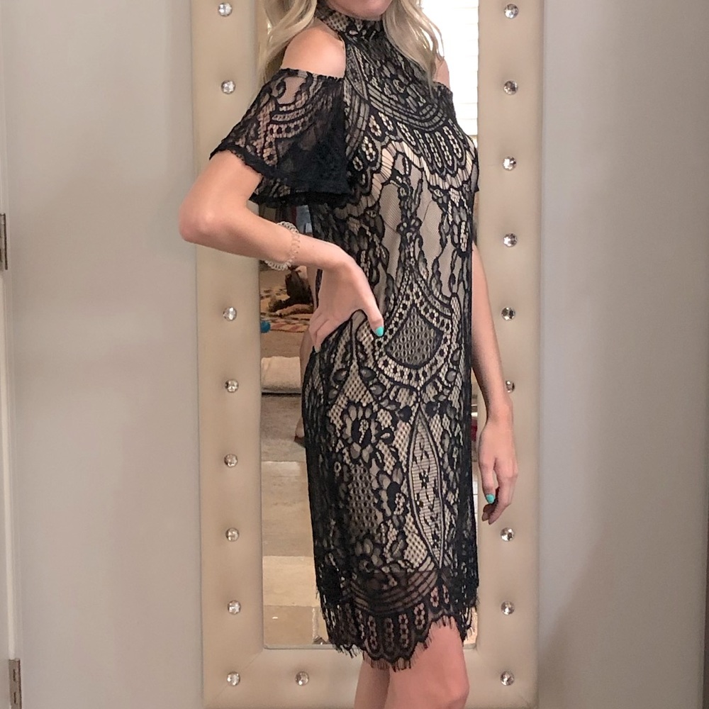 Love Fire Lace Overlay Cocktail Dress - Picture 3 of 9